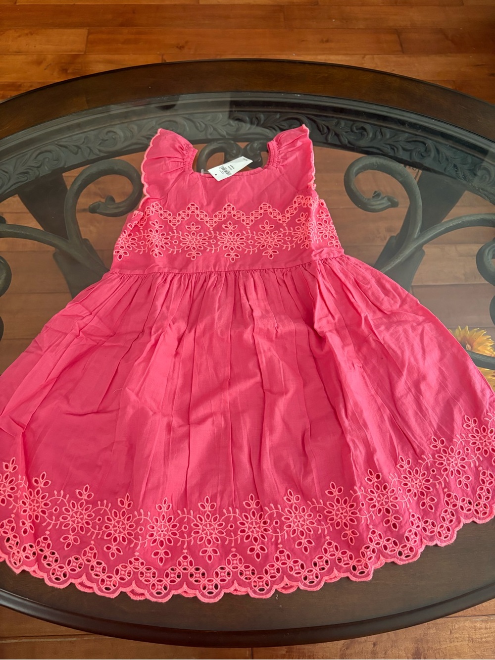 GAP Girls' Bright Pink Eyelet Dress